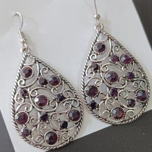 NWOT Certainly Courtier Burgundy Earrings-Paparazzi Accessories